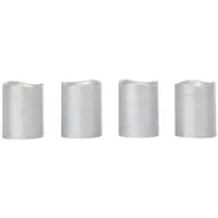 Otto Home LED-Kerze "Weihnachtsdeko 4er-Set", silber (silberfarben), H:10cm Ø:7,5cm, Echtwachs, Kerzen, LED-Kerze, Echtwachs, Gold und Silber, warmes Licht, Timerfunktion, Höhe 10 cm