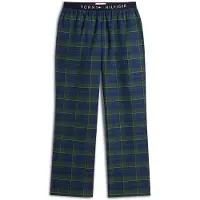 Tommy Hilfiger Pyjamahose "FLANNEL PJ PANT", Herren, Gr. L (52), N-Gr, grün (buffalo check evergrün), Flanell, Obermaterial: 100% Baumwolle, UNDERWEAR, loose fit lang, Hosen Pyjamahose, mit Karomuster