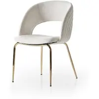 JVmoebel Stuhl Bequem Weich Stoff Metall Gold Beige Modern Komfortabel