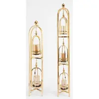 JVmoebel Stehleuchte Laterne Gold Design Doppelglas Industrial Lampe Deko