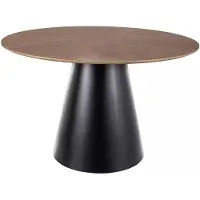 Furnlux Classic FURNLUX Esstisch Angel Braun Und Schwarz 120 Cm / Hauptfarbe: Braun / Abmessungen: 120 x 75 x 120 cm