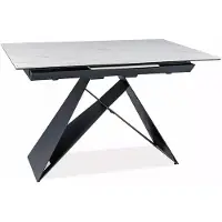 Furnlux Classic FURNLUX Esszimmer-tisch Wes Weiss Und Schwarz 120 Cm / Hauptfarbe: Weiß / Abmessungen: 120 x 76 x 80 cm