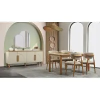 Xl Moebel Gmbh Esszimmer Set Esstisch Stühle(4x) Kommode Spiegel Beige Holz Modern