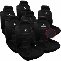 BellaFurn 7-teiliges Universal-Autositzbezug-Set schwarz-blau