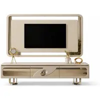 JVmoebel Stilvolles TV Lowboard und TV Rahmen s Wohnzimmer Set 2tlg