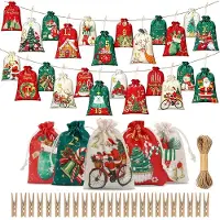 Dripio Adventskalender zum Befüllen, 24 Stoffbeutel, DIY-Set