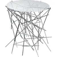 Dripio Tafelloper Edelstahl mit Glasplatte, Ø 45 cm, H 44 cm