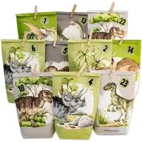 Dripio Adventskalender 2026 Dino-Motiv, 24 bedruckte Beutel, DIY-Set
