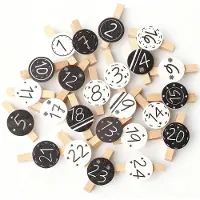 Dahi 2 Sets Adventskalender – Set mit 24 Teilen – Zahlen – Holz – Weihnachten – (natürlich)