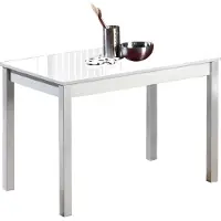 Dripio Esstisch aus Metall und Glas, weiß, 80x40 cm, 4 Personen