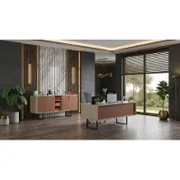 Xl Moebel Gmbh Braun-beiges Büro-Set großer Schreibtisch Schrank modern Arbeitszimmer