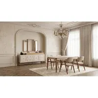 Xl Moebel Gmbh Esszimmer Set Modern Beige Edel Esstisch Stühle(4x) Armlehne Spiegel