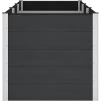 vidaXL Hochbeet Schwarz 300 x 100 x 91 cm WPC und Aluminium