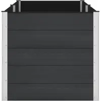 vidaXL Hochbeet Schwarz 250 x 100 x 91 cm WPC und Aluminium