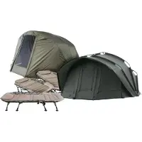 MK Carp Tackle Deals Fort Knox 2.0 Dome 3,5 Man Bivy + Winterskin + 3 MK Flatsize Bedchairs