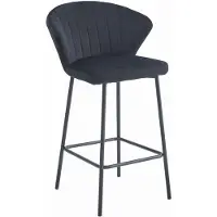 Kendra Home Barhocker Gatta aus schwarzem Samt