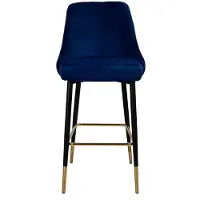 Kendra Home Barhocker Moonlight aus blauem Samt und Metall