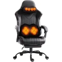 Dowinx Gaming Stuhl, Ergonomischer Chair, Gamer Sessel mit Fußstütze, 150KG Belastbarkeit Gamingstuhl mit Verstellbare Armlehnen,Schwarz