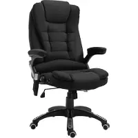 Moonbite Gaming- und Bürostuhl mit Heizung und 6 Massagepunkten, Lehne bis 130°, 10 cm Sitzhöhenweg, leichtgängige Universalrollen, Polyester, Schwarz