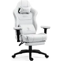 Dowinx Gaming-Stuhl Stoff, Taschenfederkissen, Massage-Lendenstütze, Fußstützen, XXL, ergonomisch Blau