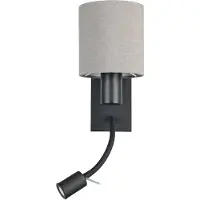 Eglo LED Wandlampe Pasteri, Wandleuchte für innen mit Leselampe, Wandspot aus Metall und Textil, Wand Lampe für Wohnzimmer und Schlafzimmer, E27