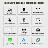 Insta24 Autoradio für Smart Fortwo 451 2011-2015 9 Zoll Touchscreen Android 13 GPS Navi 2 DIN mit Bluetooth WLAN Carplay Android Auto 64 GB Speicher 2 GB RAM