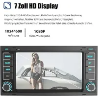 Insta24 Autoradio Android 13 7 Zoll 2 DIN GPS Navi mit Carplay Android Auto 6GB RAM 128GB ROM 4G WiFi für VW Touareg 2004-2011 Transporter T5 Multivan