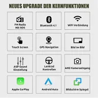 Insta24 Autoradio Android 13 für Fiat 500 2007-2015 7 Zoll Touchscreen GPS Navi Carplay Android Auto 2 DIN 2GB 64GB Bluetooth WLAN RDS Freisprechfunktion