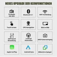 Insta24 Autoradio für Nissan Qashqai J10 2007-2013 9 Zoll Touchscreen Android 15 Apple Carplay Android Auto GPS Navigation 2 DIN mit Bluetooth WLAN 2GB RAM 64GB