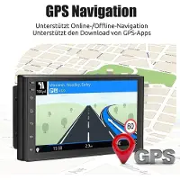 Insta24 Autoradio 2 DIN 7 Zoll Android 13 Touchscreen mit GPS Navigation Carplay Android Auto Bluetooth DAB+ FM Radio Freisprechanlage 2GB RAM 32GB Speicher 4x45
