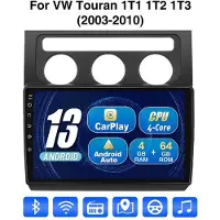 Insta24 Autoradio 10 Zoll Android 13 Carplay für VW Touran 1T1 1T2 1T3 2003-2010 GPS Navigation Touchscreen 2 DIN 64GB ROM 4GB RAM WiFi Bluetooth Freisprechanlage