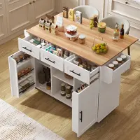 Kein Hersteller Esswagen weiß 139x46(71)x91,5, Holzoptik-Arbeitsplatte, klappbar, Stauraumtür, Rollen/Füße wechselbar.
