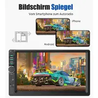 Insta24 Autoradio Doppel DIN 7 Zoll Touchscreen Carplay Android Auto Bluetooth AUX Mikrofon Freisprechanlage 4x60 Watt FM Radio Equalizer Mirror Link 1024x600
