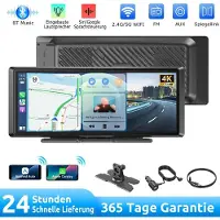 Insta24 Autoradio Touchscreen mit CarPlay und Android Auto Wireless Navi Bluetooth Freisprechfunktion AUX FM Radio 1600x600 Pixel für Auto Stereoanlage