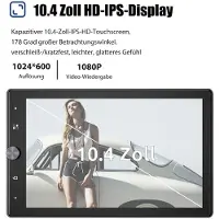 Insta24 Autoradio 1 DIN 10 Zoll mit Wireless CarPlay Android Auto drehbarer Touchscreen IPS Display USB AUX SD-Kartenslot Freisprecheinrichtung Bluetooth 4-Kanal