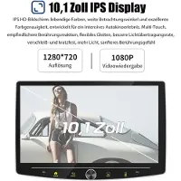 Insta24 Autoradio Android 15 10 Zoll Touchscreen 360° drehbar DAB+ GPS Navigation Carplay Android Auto kabellos Bluetooth Freisprechanlage 64GB 4x60W 1 DIN RDS