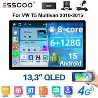 Insta24 Autoradio 13 Zoll Touchscreen für VW T5 Multivan Transporter 2010-2015 mit GPS Navigation DAB Freisprechanlage Apple CarPlay Android Auto 6GB RAM 128GB