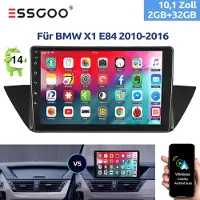 Insta24 Autoradio 10 Zoll für BMW X1 E84 2010-2016 Android 14 CarPlay GPS Navigation Touchscreen 2DIN mit WLAN Bluetooth USB FM AM Radio Lenkradsteuerung 2GB RAM
