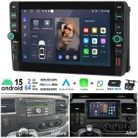 Insta24 Autoradio 8 Zoll für Ford Focus MK2 Transit MK7 Kuga MK1 mit Android 15 DAB+ CarPlay GPS Bluetooth Freisprecheinrichtung 2 DIN Einbau Navigation