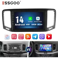 Insta24 Autoradio 9 Zoll Android 14 für VW Sharan 7N Seat Alhambra II 2010-2022 4GB 64GB Carplay Android Auto GPS Bluetooth Freisprechanlage Lenkradsteuerung 2 DIN