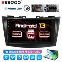Insta24 Android 13 Autoradio GPS Navi 9 Zoll Touchscreen für Suzuki Swift IV 2011-2017 mit Apple CarPlay Android Auto 64GB Speicher Bluetooth Freisprechanlage