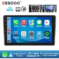Insta24 Autoradio für Ford Transit Focus Fiesta 9 Zoll Touchscreen Android 14 GPS Navigation Carplay Android Auto Freisprecheinrichtung 4GB RAM 64GB Speicher