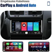 Insta24 Autoradio 1 DIN 6 9 Zoll Touchscreen Android 14 mit Carplay Android Auto GPS Navi WIFI Bluetooth Freisprecheinrichtung 4GB RAM 64GB Speicher USB USB-C 4x45