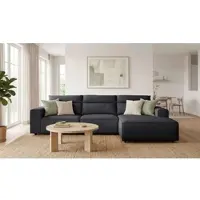 Otto Home Ecksofa "Jorrena, extra weicher Chenille-Stoff", grau (dunkelgrau), B:316cm H:86cm T:166cm, 100% Polyester, Sofas, Ecksofa, L-Form, 3 Komfortstufen, Breite 316 cm, mit Wellenunterfederung