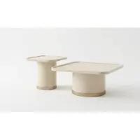 JVmoebel Couchtisch-Set Weiß Farbe Moderner Stil Metallplatte Quadratisch Neu