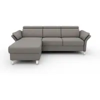 Sit&More Ecksofa SIT & MORE "Vincenzo L-Form", grau (steelgrau), B:252cm H:84cm T:165cm, Sofas, Ecksofa, inklusive Kopfteilverstellung, optional Schlaffunktion & Bettkasten