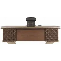 JVmoebel Klassischer Brauner Arbeitszimmertisch Cheftisch Holz Schreibtisch