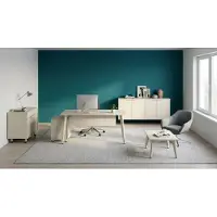 JVmoebel Büromöbel Komplettset Schreibtisch Sideboard Kommode Weiß Design