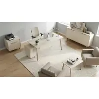 AEA Komplettes Büromöbel Set Weiß Schreibtisch Sideboard Couchtisch