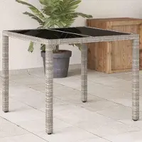 Merkloos Gartentisch mit Glasplatte, 90 x 90 cm